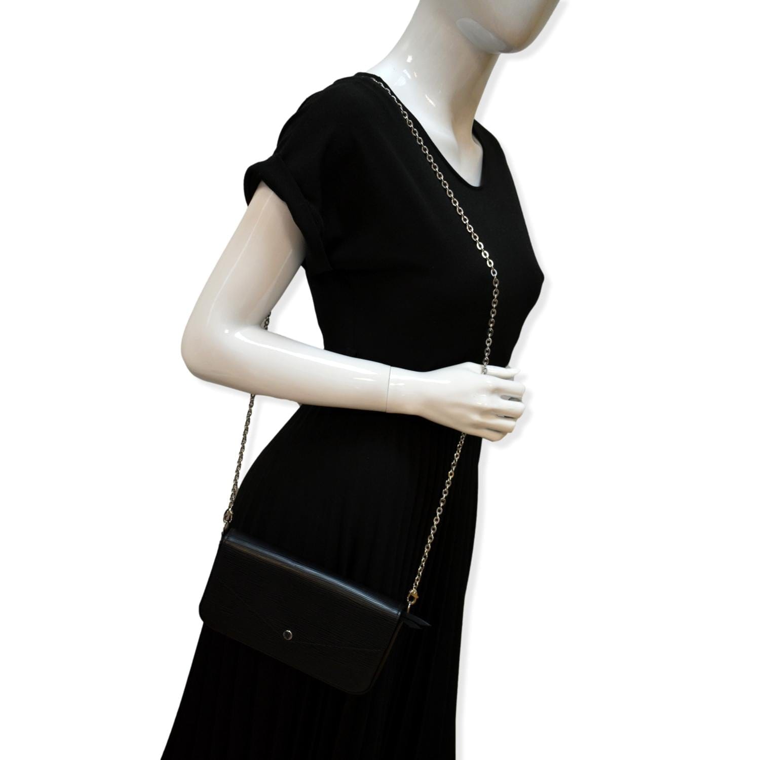 Louis Felicie Pochette Epi Crossbody Bag Hot Black
