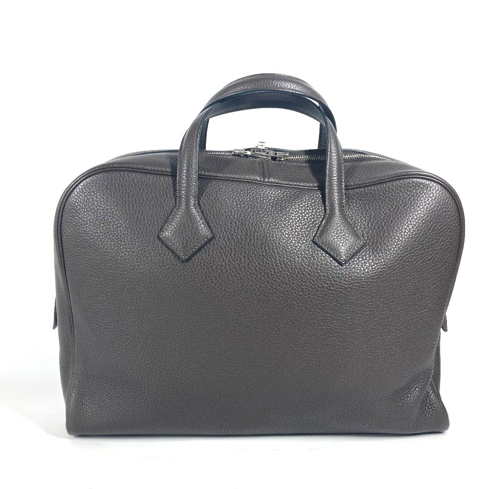 Hermes Business Bag Taurillon Clemence Bag Handbag Victoria Mens Brown Travel Bag