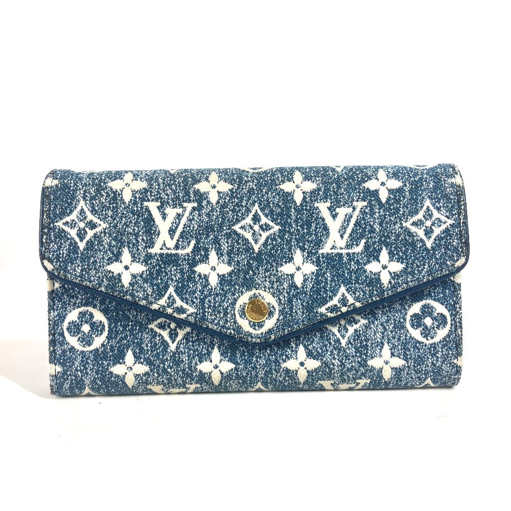 Louis Vuitton Long Purse M81183 jacquard Portefeuille Monogram Denim Blue Wallet Case