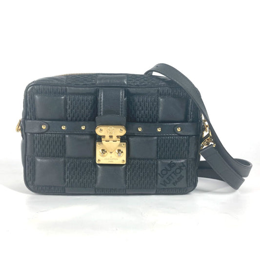 Louis Vuitton M59046 Damier Pochette Troca Leather Black Shoulder Bag