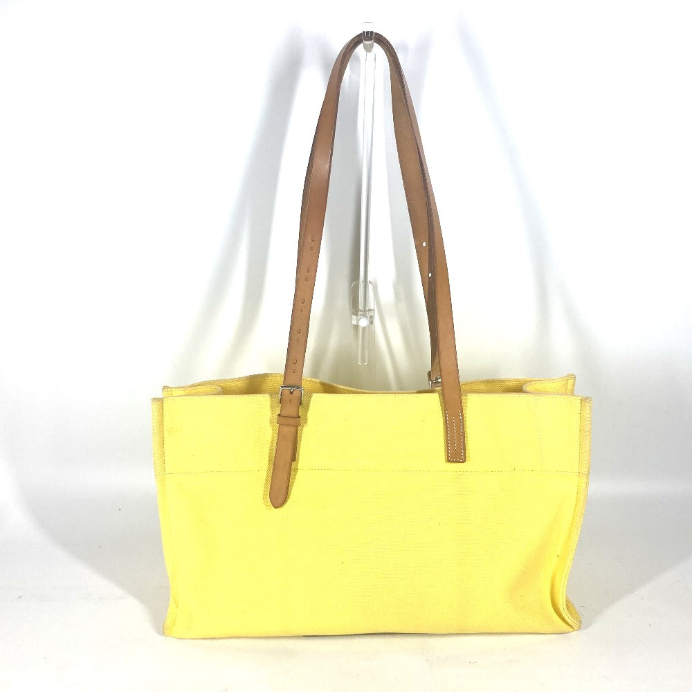 Hermes Shoulder Bag Etrivire Elan Women Leather Canvas Yellow