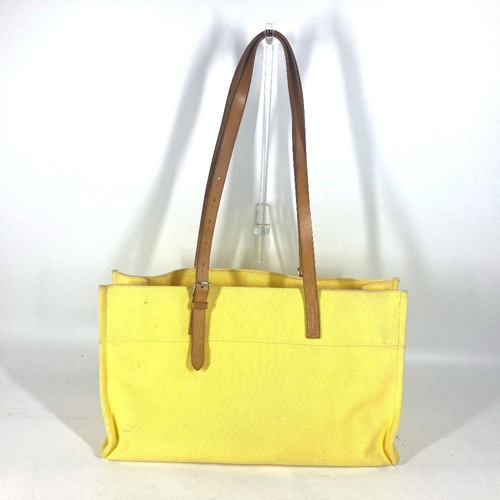 Hermes Shoulder Bag Etrivire Elan Women Leather Canvas Yellow