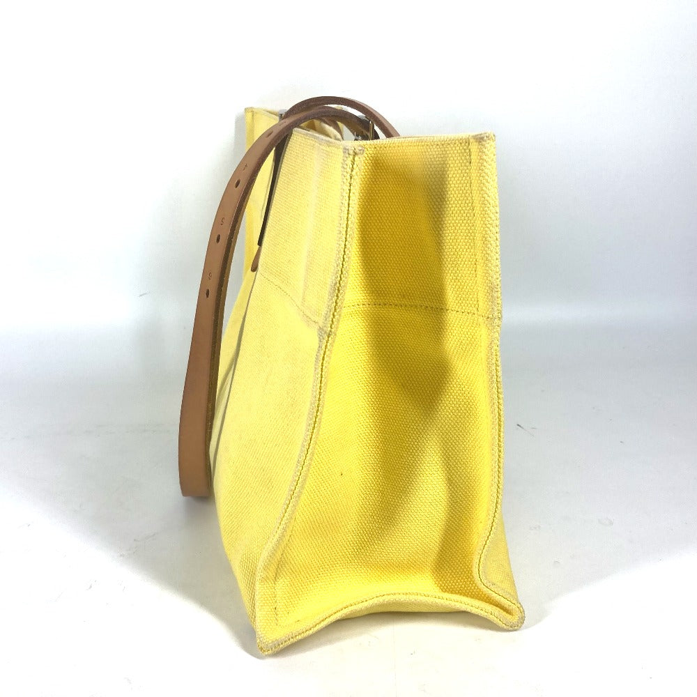 Hermes Shoulder Bag Etrivire Elan Women Leather Canvas Yellow