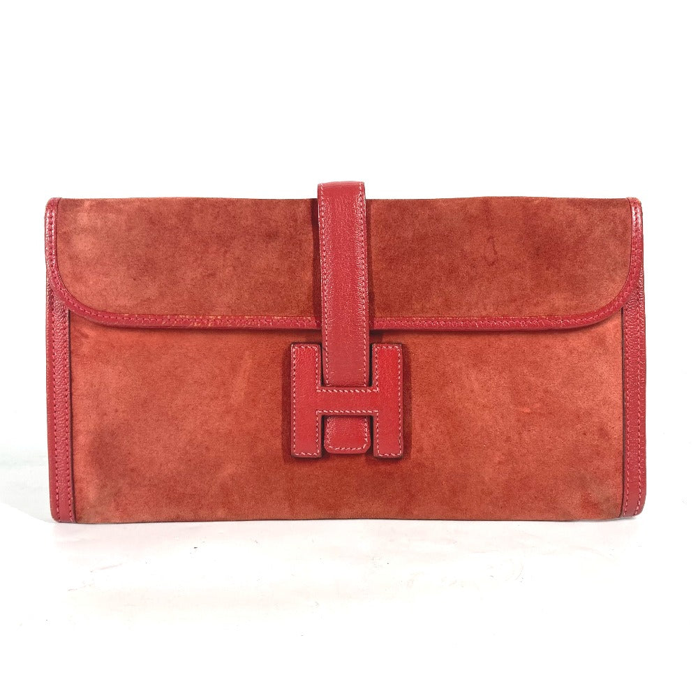Hermes Clutch Bag Dopris Bag Jige Elan Women Red Logo