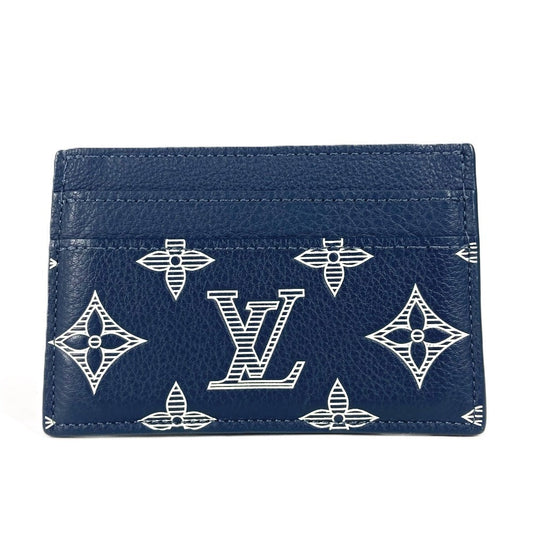 Louis Vuitton M83700 shadow Porto Carte Monogram Leather Navy Wallet Case