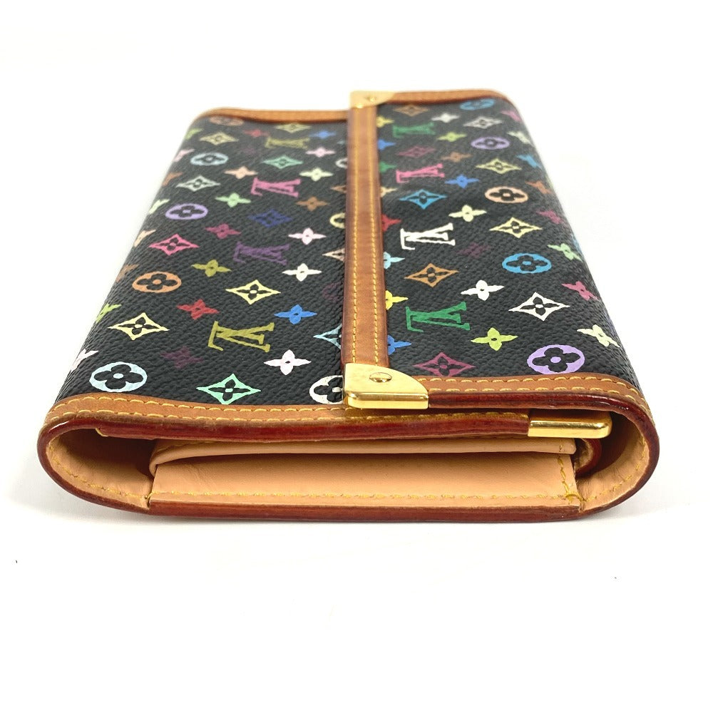 Louis Vuitton Long Purse M92658 Porte Tresor Monogram Canvas Black Multicolor Wallet Case