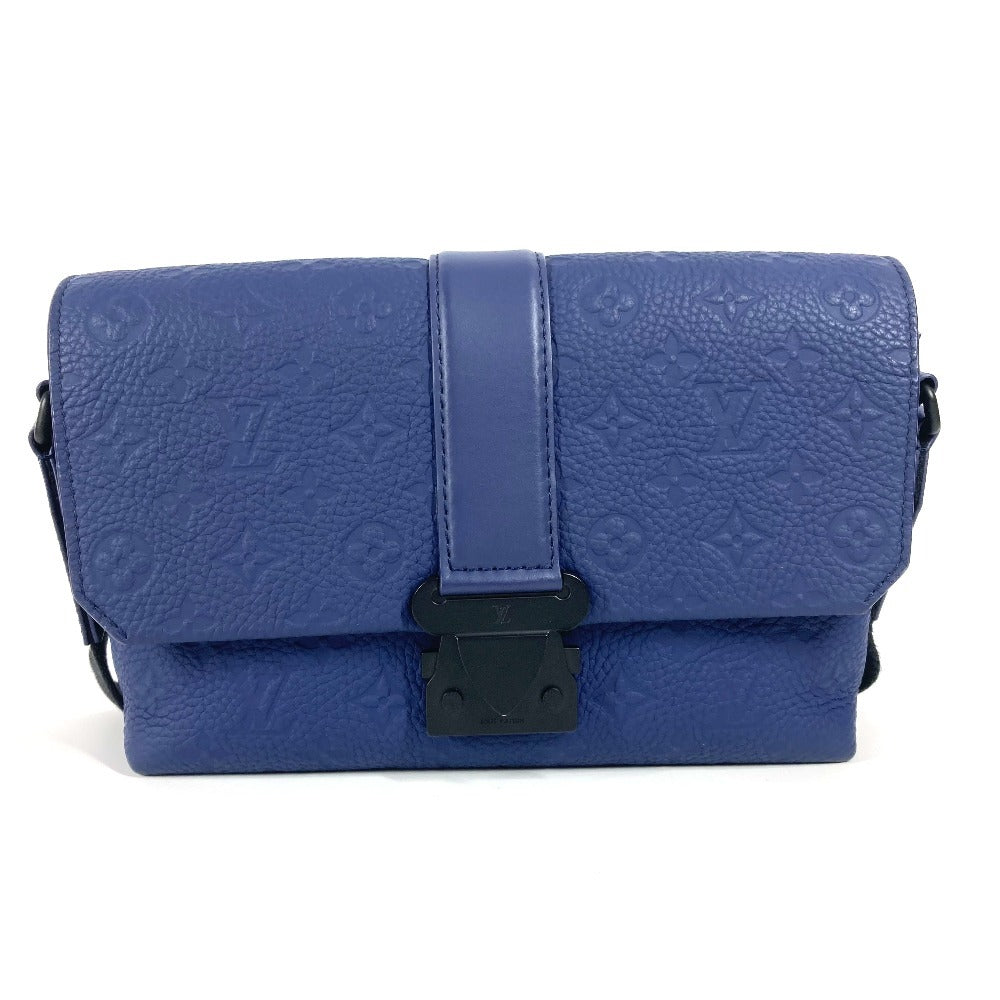 Louis Vuitton M11692 Taurillon Clemence emboss S Monogram Leather Blue Hat