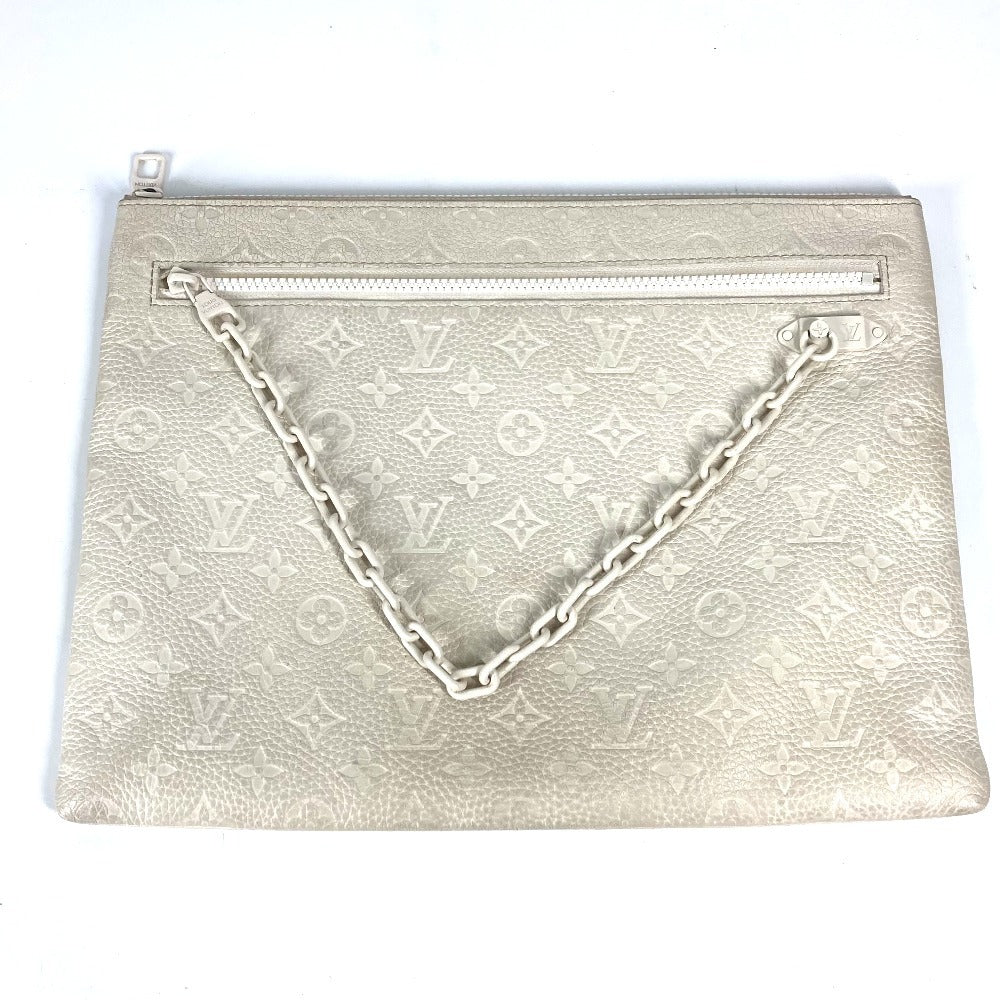 Louis Vuitton M67462 Taurillon Clemence Taurillon Clemence Monogram Leather White Clutch Bag