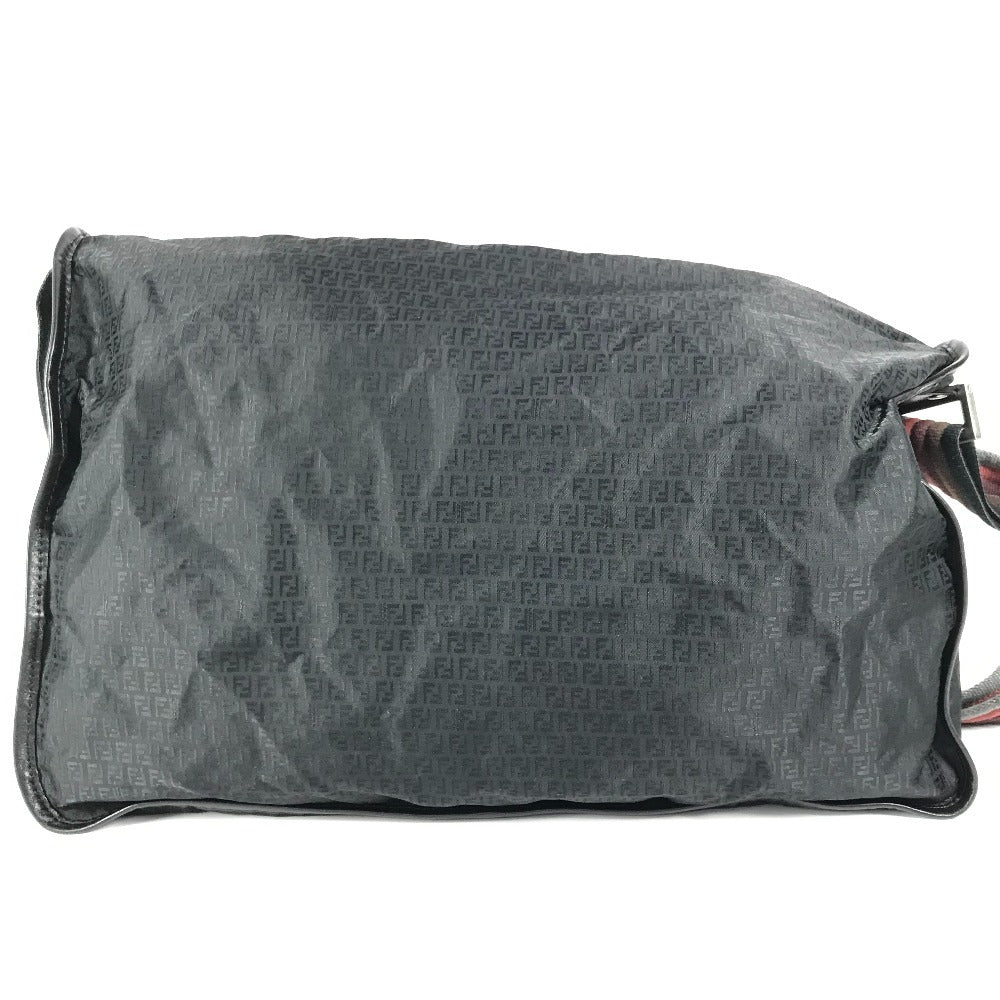 Fendi Shoulder Bag 7Va148 Zucca Leather Nylon Black