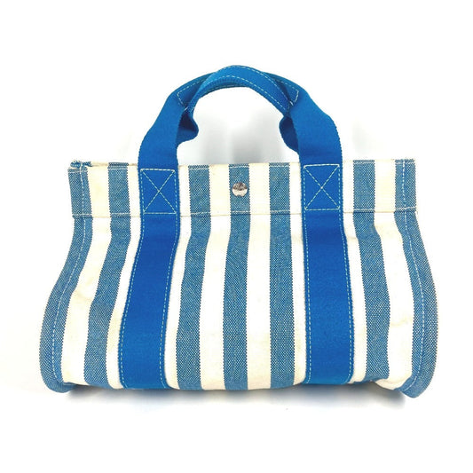 Hermes Handbag Tote Bag Cannes Pm Canvas Blue