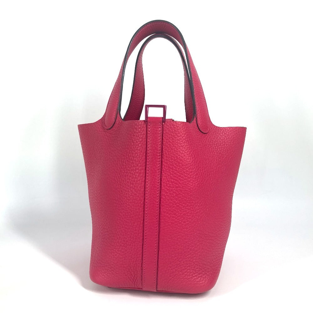 Hermes Handbag Taurillon Clemence Picotin Lock Pm Pink Travel Bag