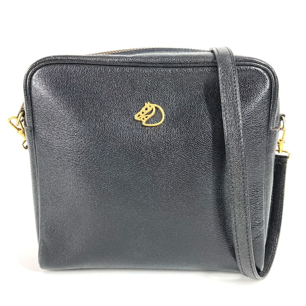 Hermes Shoulder Bag Jockey Horse Cheval Leather Black