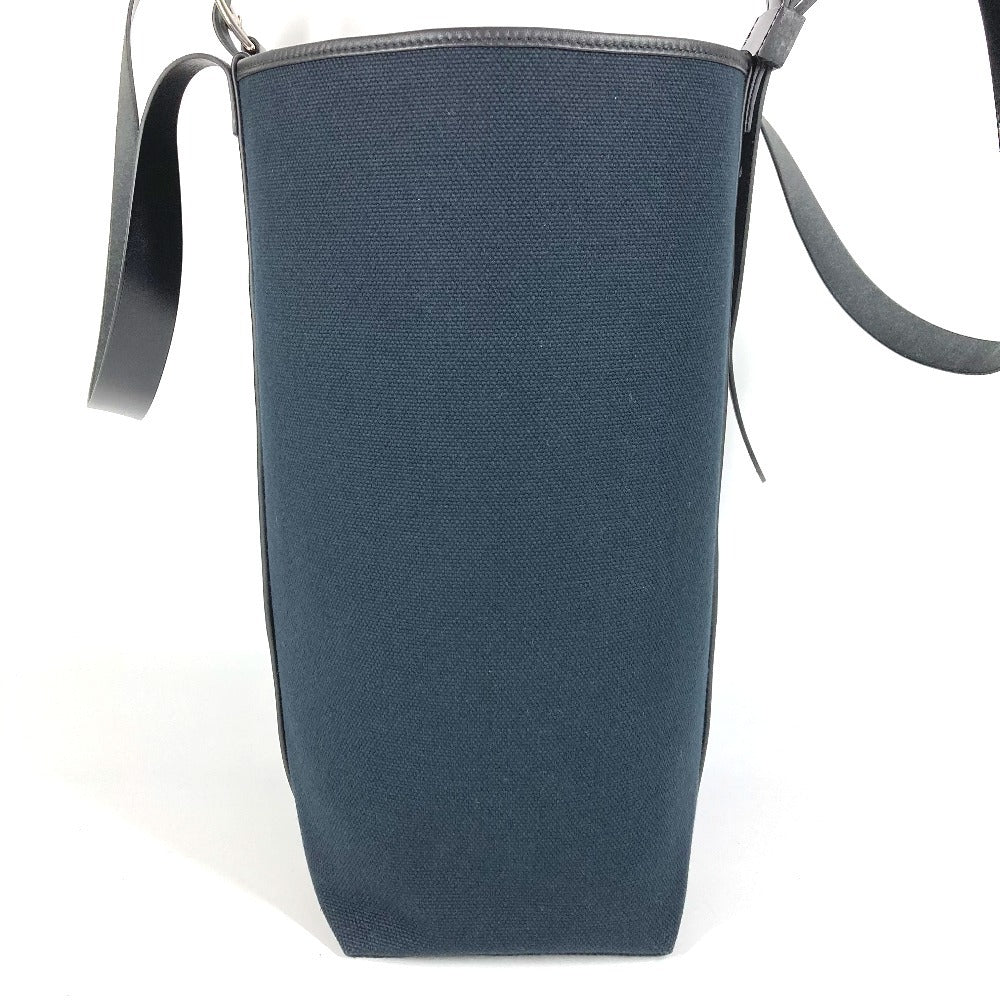 Hermes Shoulder Bag Toile Etriviere Pocket Leather Black