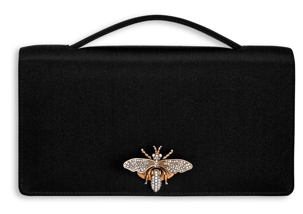 Dior Bee Karung Clutch Handbag Satin Clutch Bag