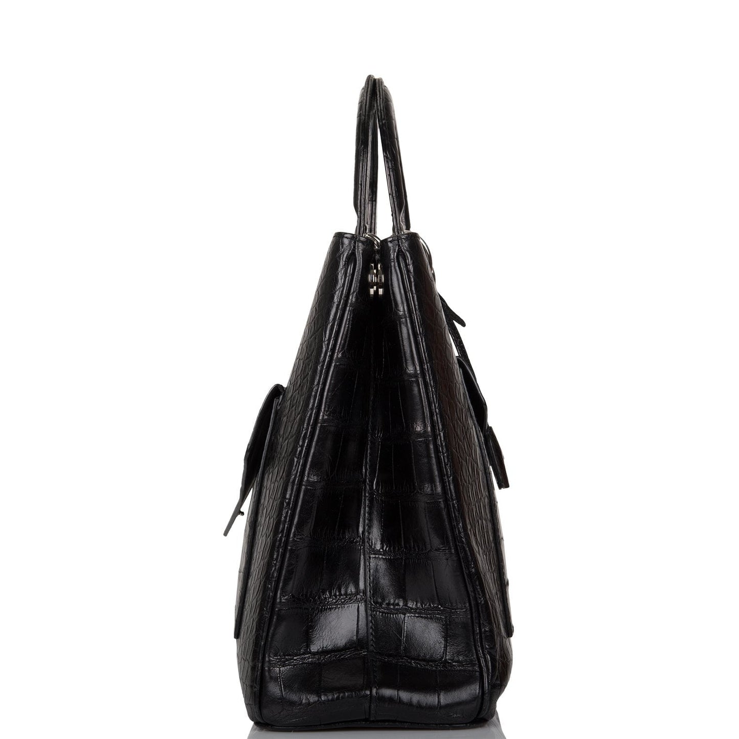 Dior Christian issimo Pocket Tote Matte Alligator Hardware Black Silver Tote Bag