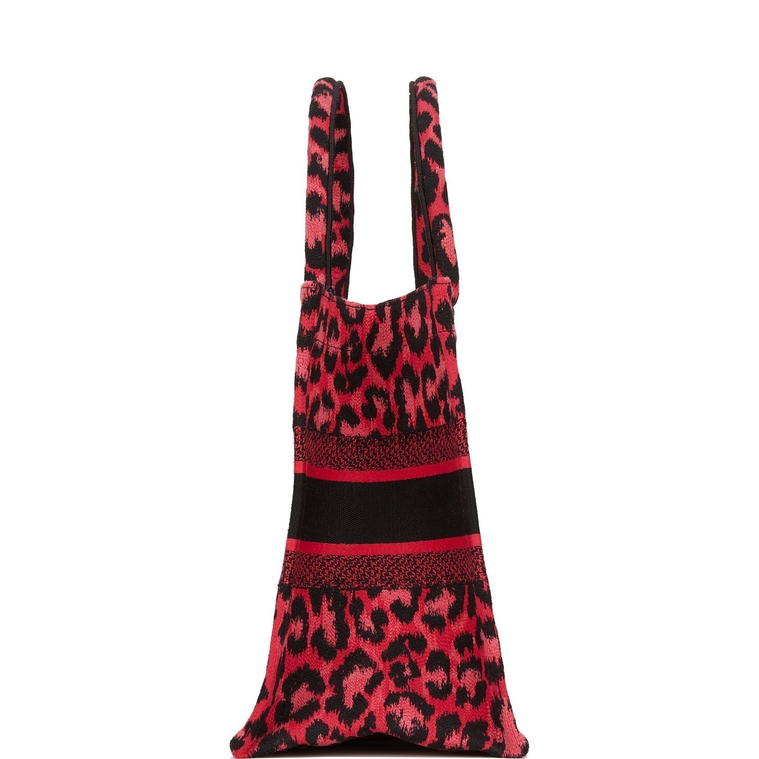 Dior Christian Book Tote Fuchsia Leopard Canvas Tote Bag