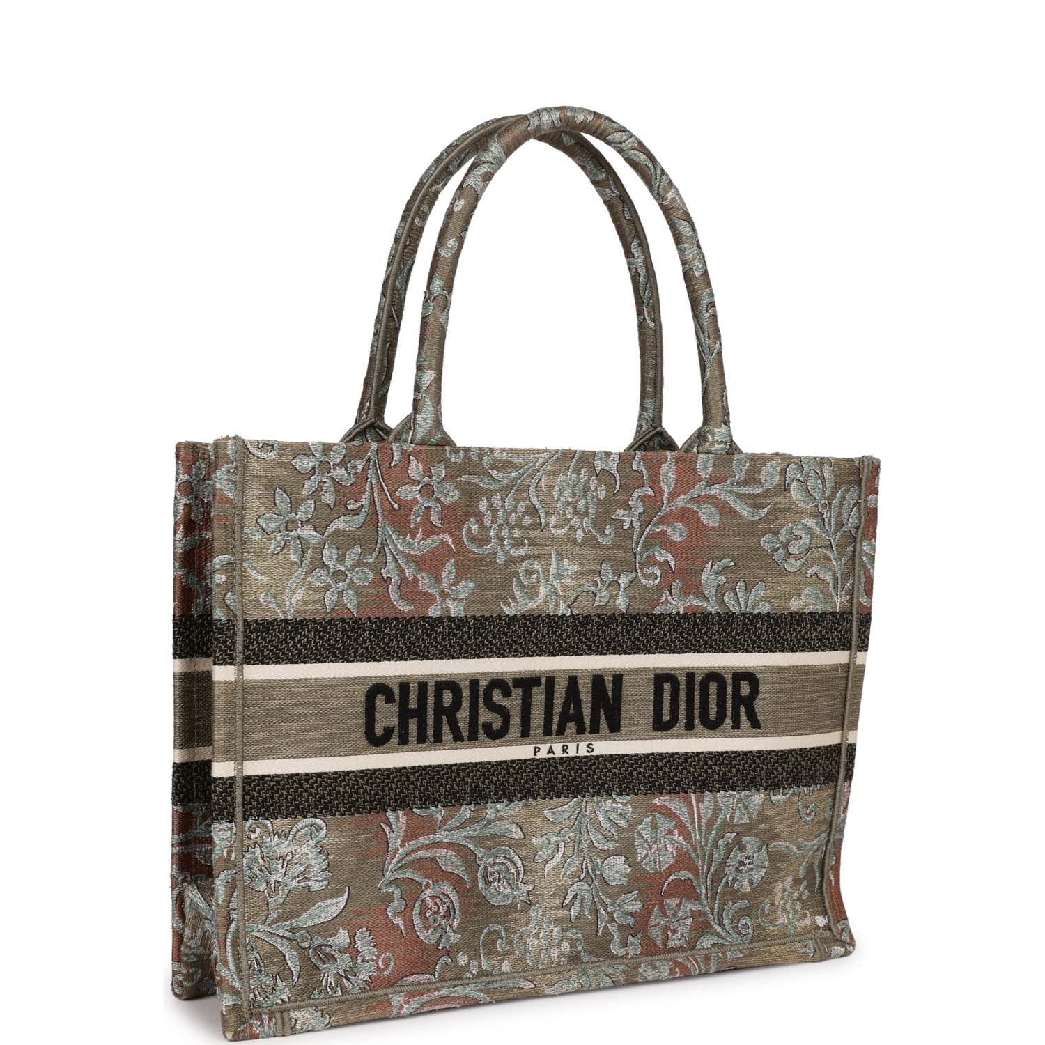 Dior Christian Metallic Book Tote Canvas Multicolor Medium Tote Bag