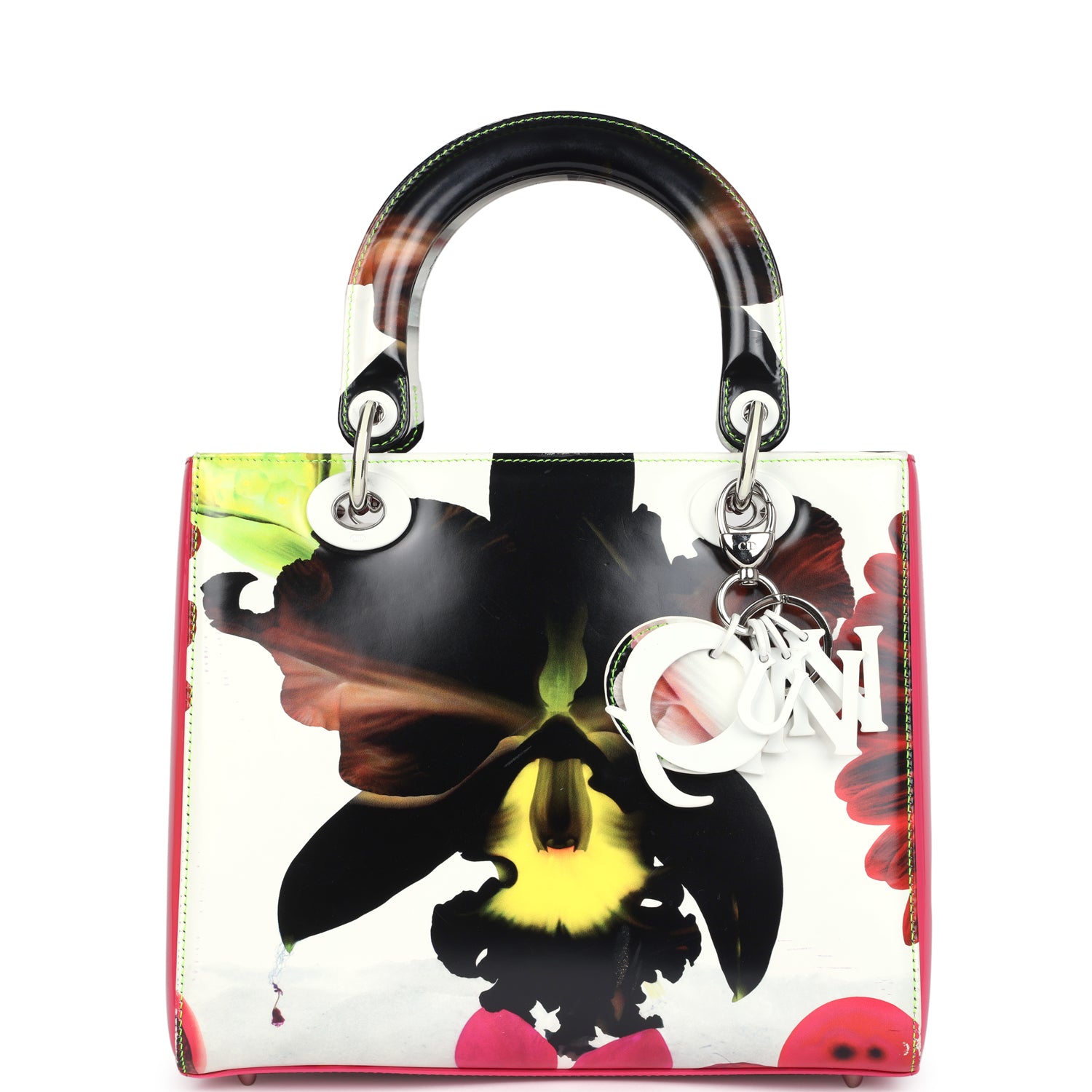 Dior Christian Lady Limited Edition In The Night Garden Silver Medium Tote Bag