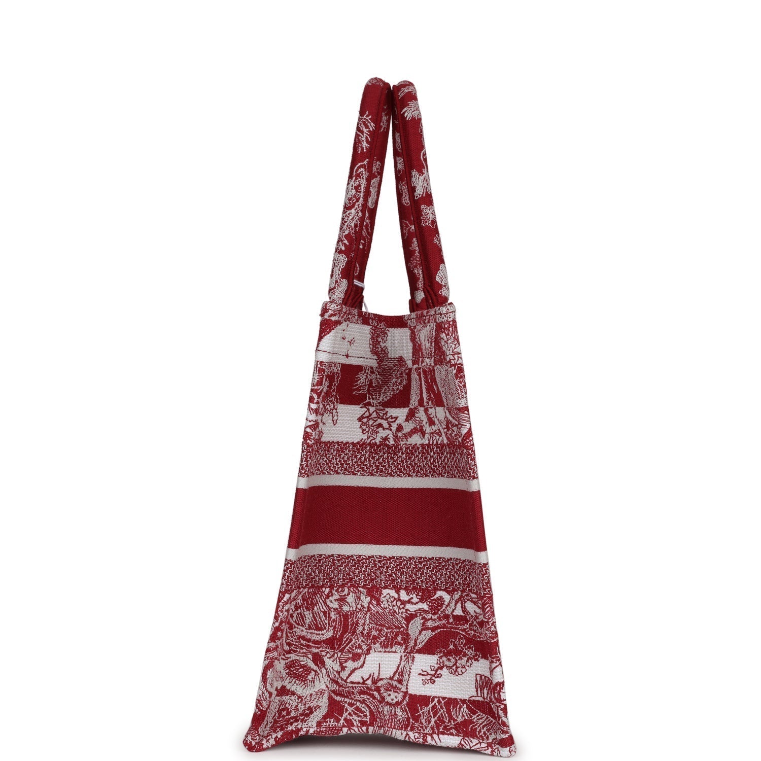 Dior Christian Burgundy Toile De Jouy Stripes Book Tote Medium Tote Bag Book Tote 1