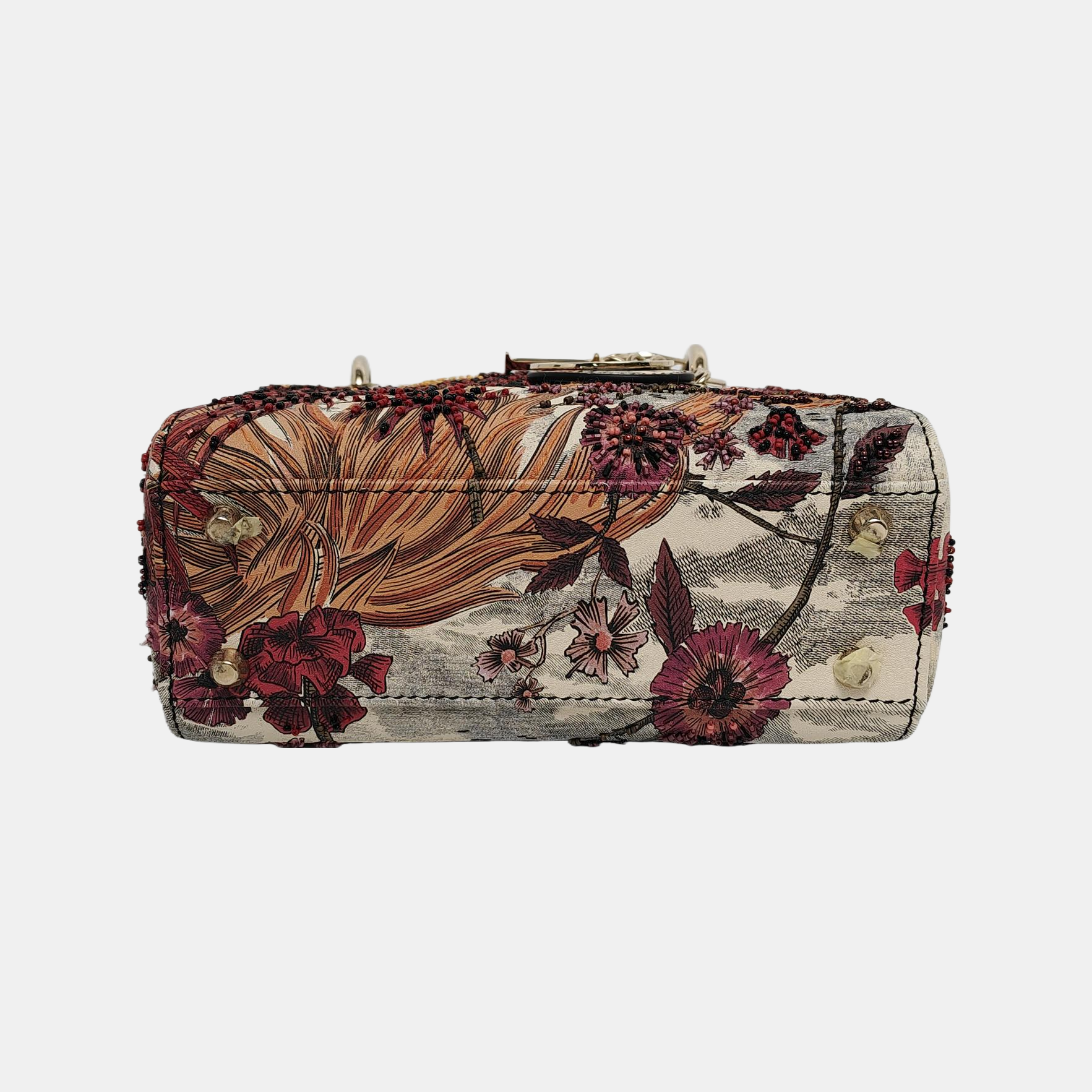 Dior Lady Embroidered Phoenix Cloth Multicolor Handbag Mini Travel Bag