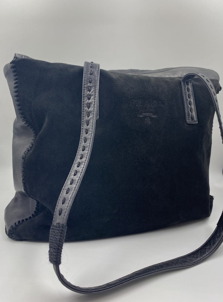 Prada And Tote Leather Suede Tote Bag