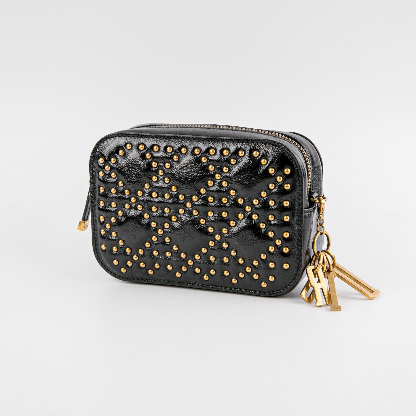 Dior Christian Studded Camera Bag Black Mini Travel Bag