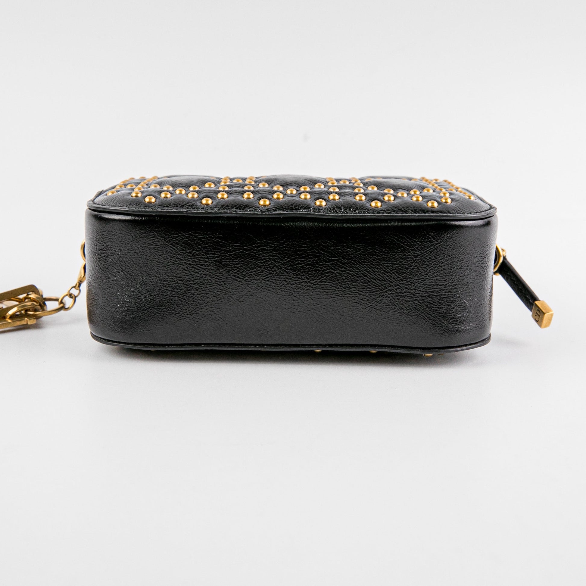 Dior Christian Studded Camera Bag Black Mini Travel Bag
