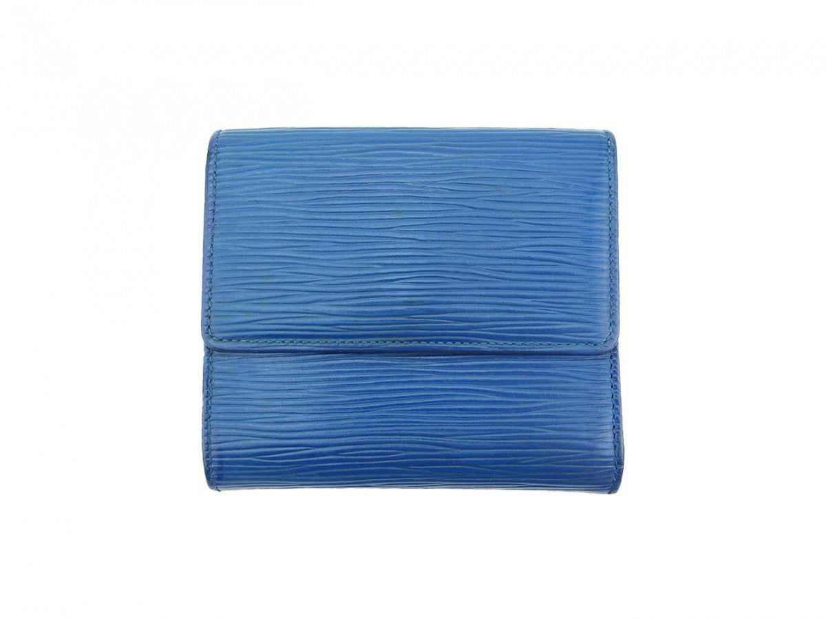 Louis Vuitton Bifold M63485 Porte Monnaie Billets Blue Wallet Case D2571