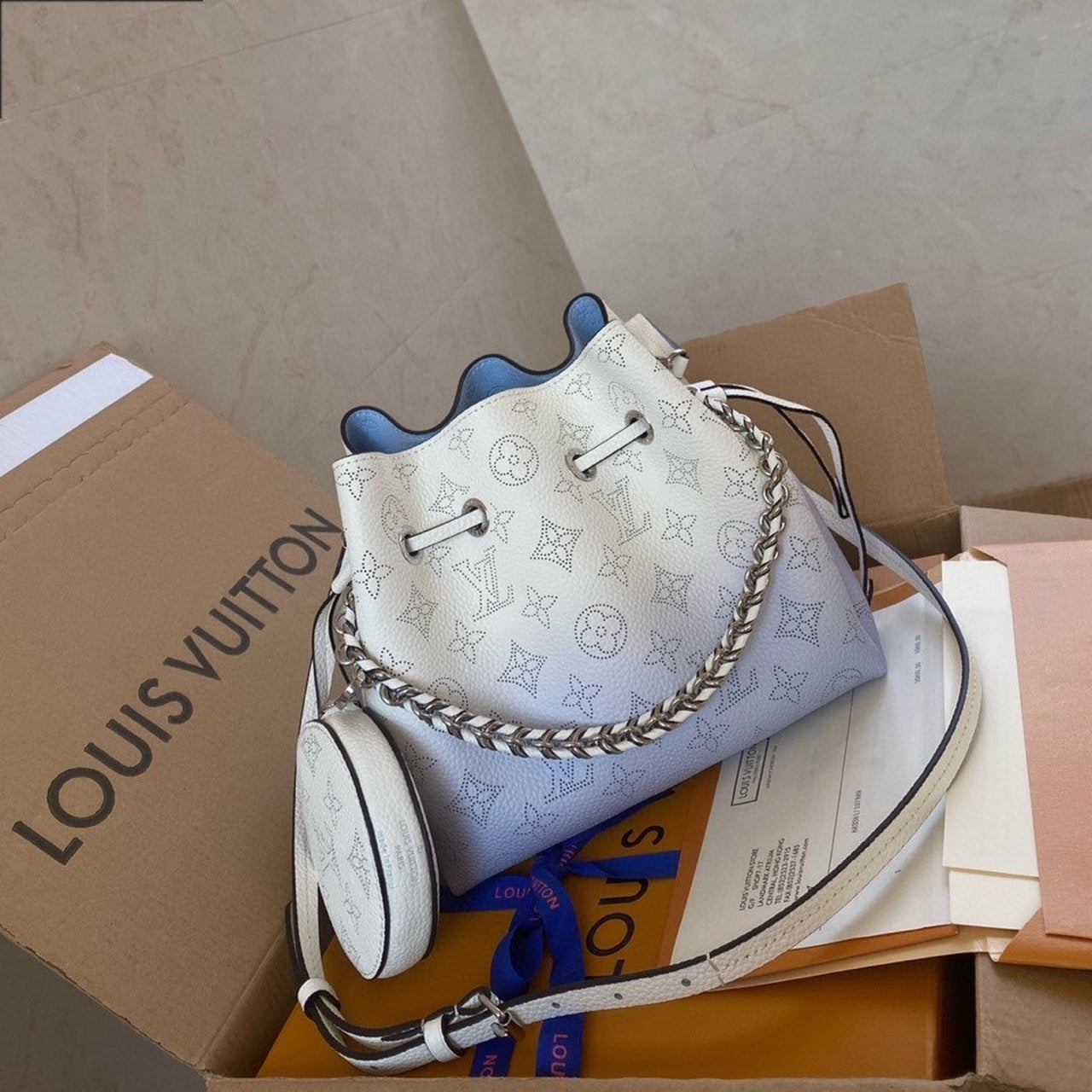 Top Quality Bella Bag Light For Women Blue Bucket Crossbody Bag