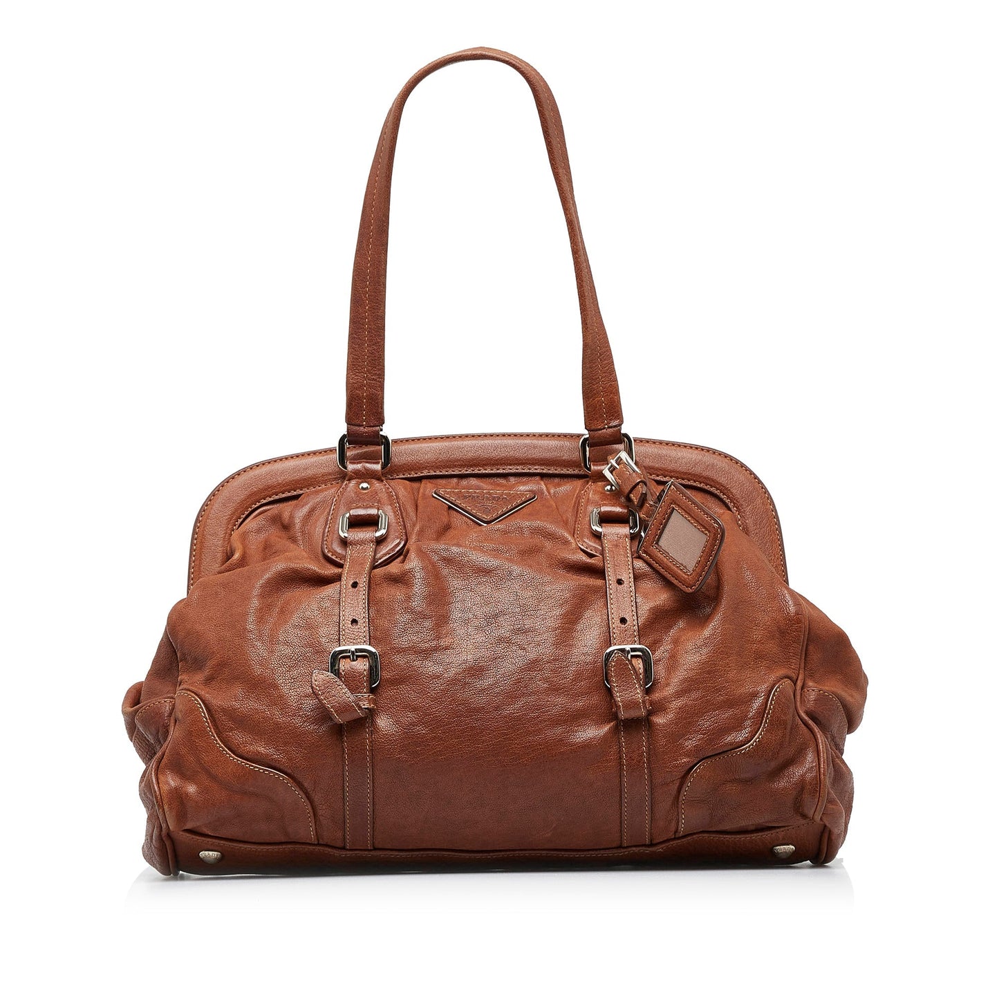 Prada Frame Tote Bag Leather