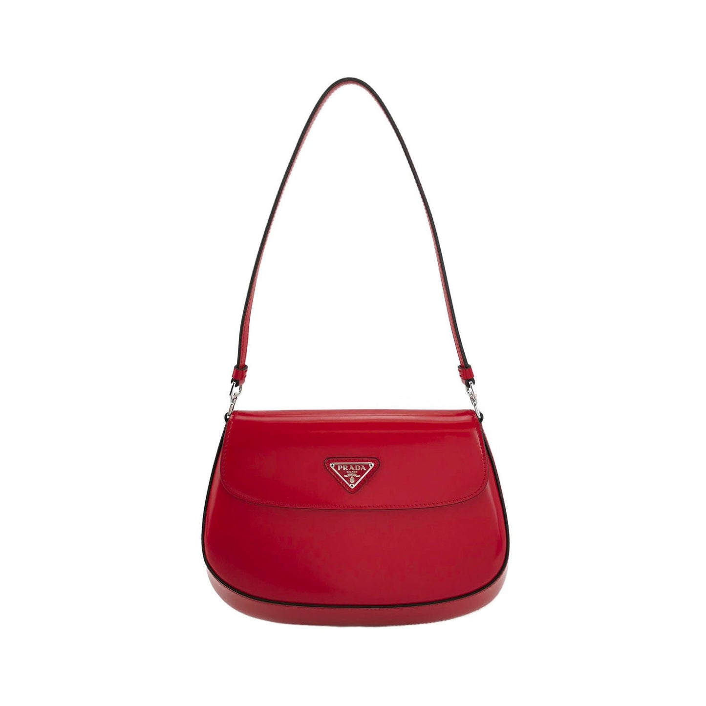 Prada Cleo Flap Shoulder Bag Leather Red