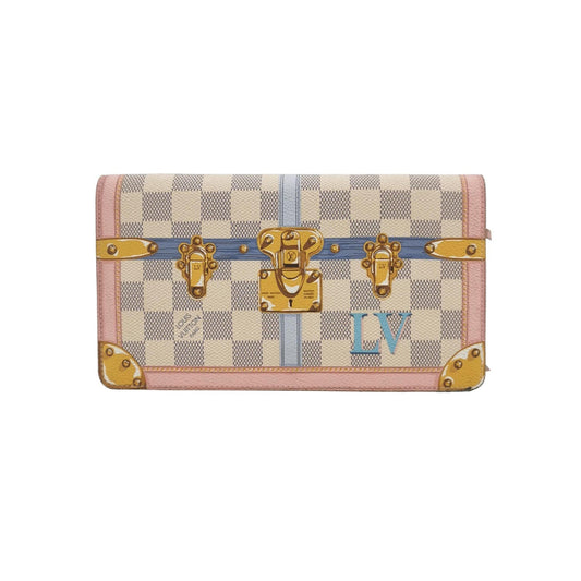 Louis Vuitton Azur Summer Trunks Pochette Weekend Damier White Clutch Bag