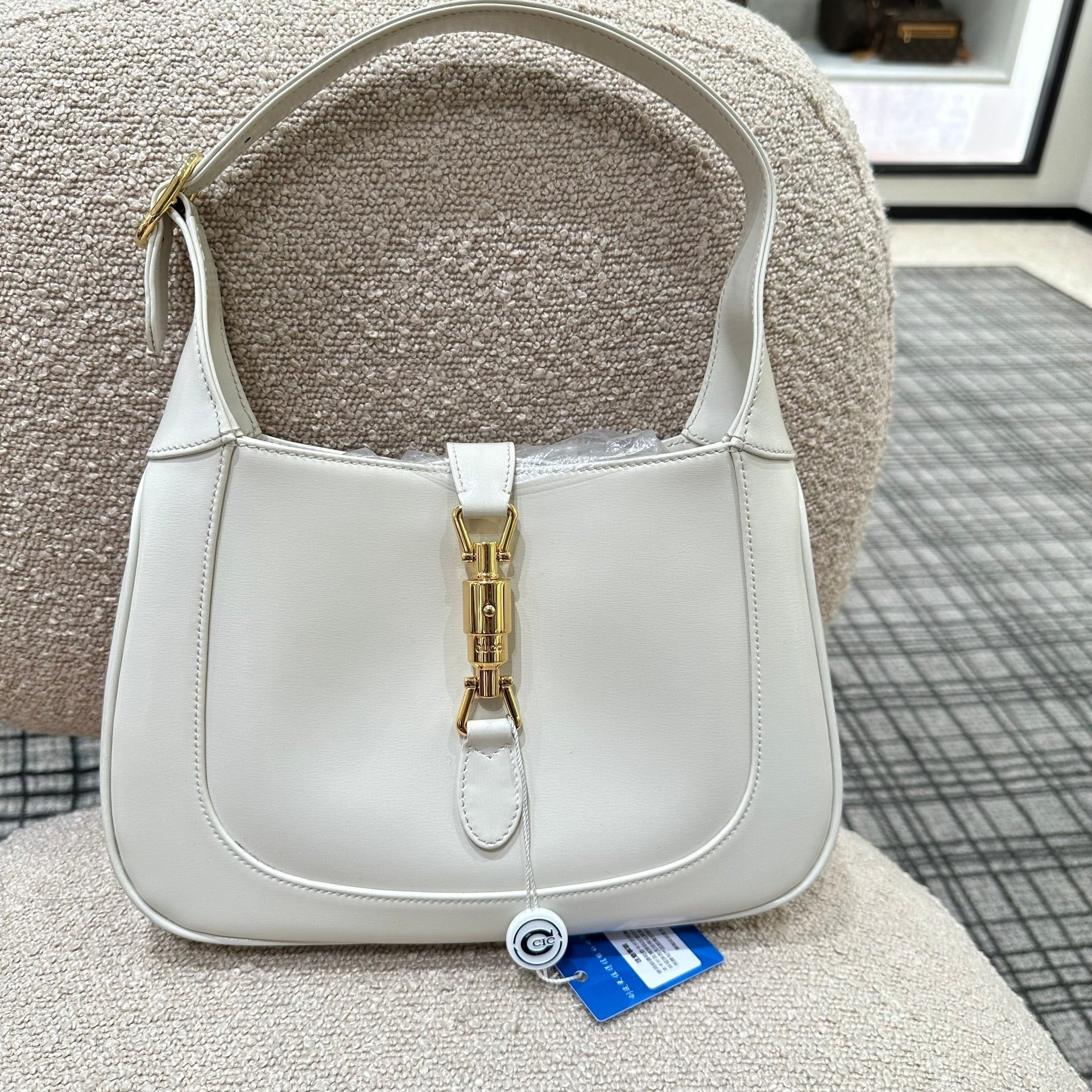 Gucci Jackie Adjustable Strap Size Leather White Small Travel Bag Small 3