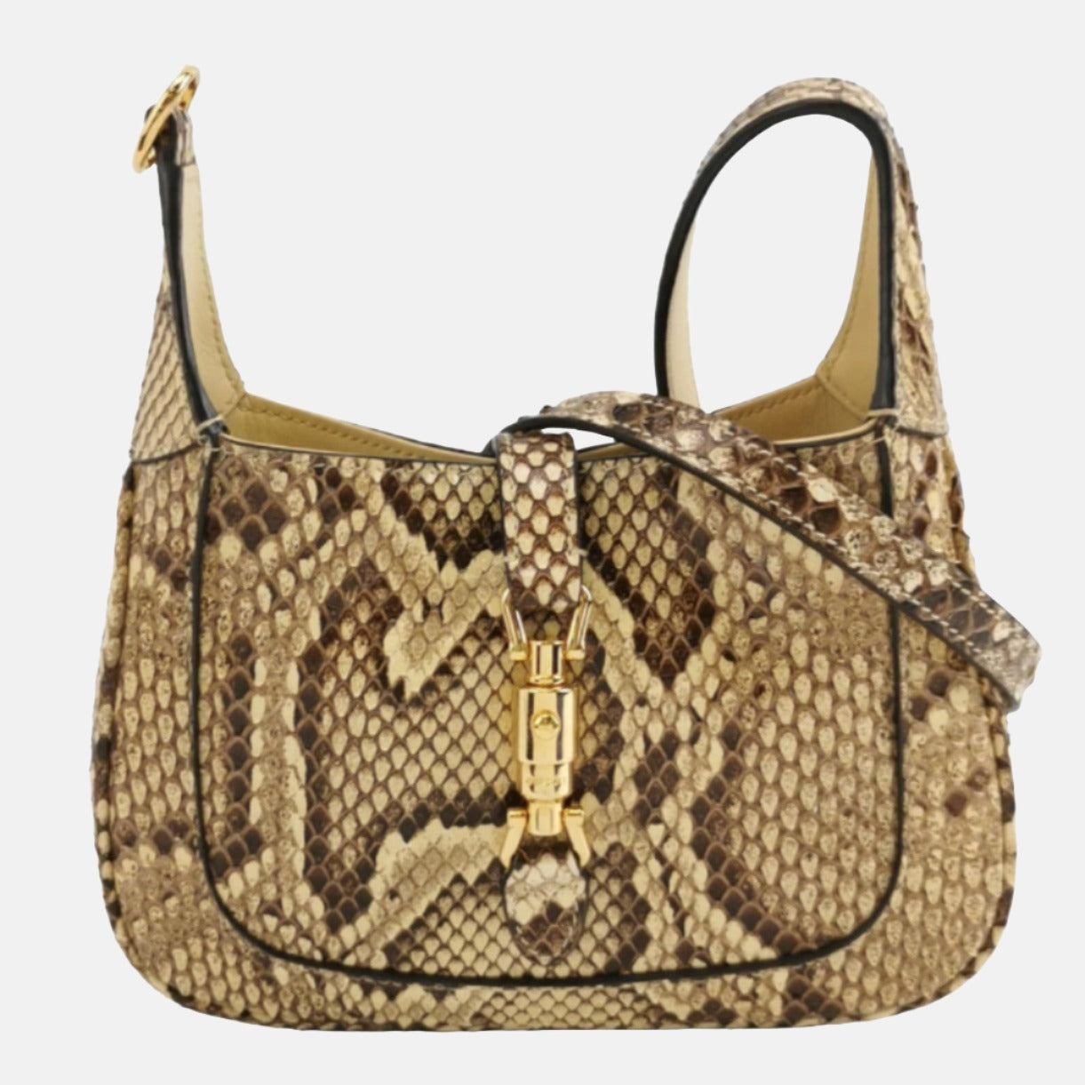 Gucci Jackie -skin Adjustable Strap Size Leather Python Multicolor Mini Travel Bag