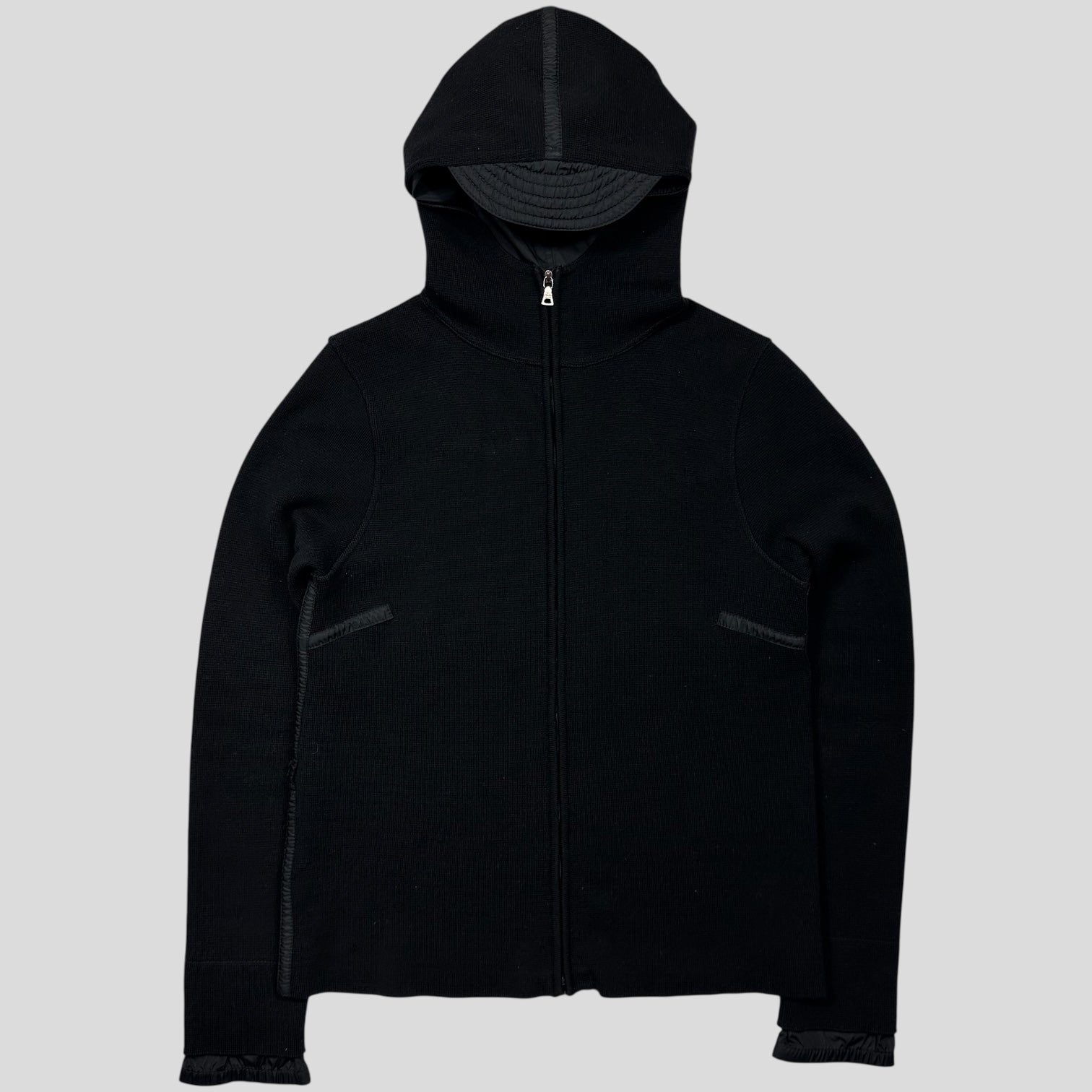 Prada Handbag Sport Ninja Hood Panel Tech Knit Cardigan Nylon
