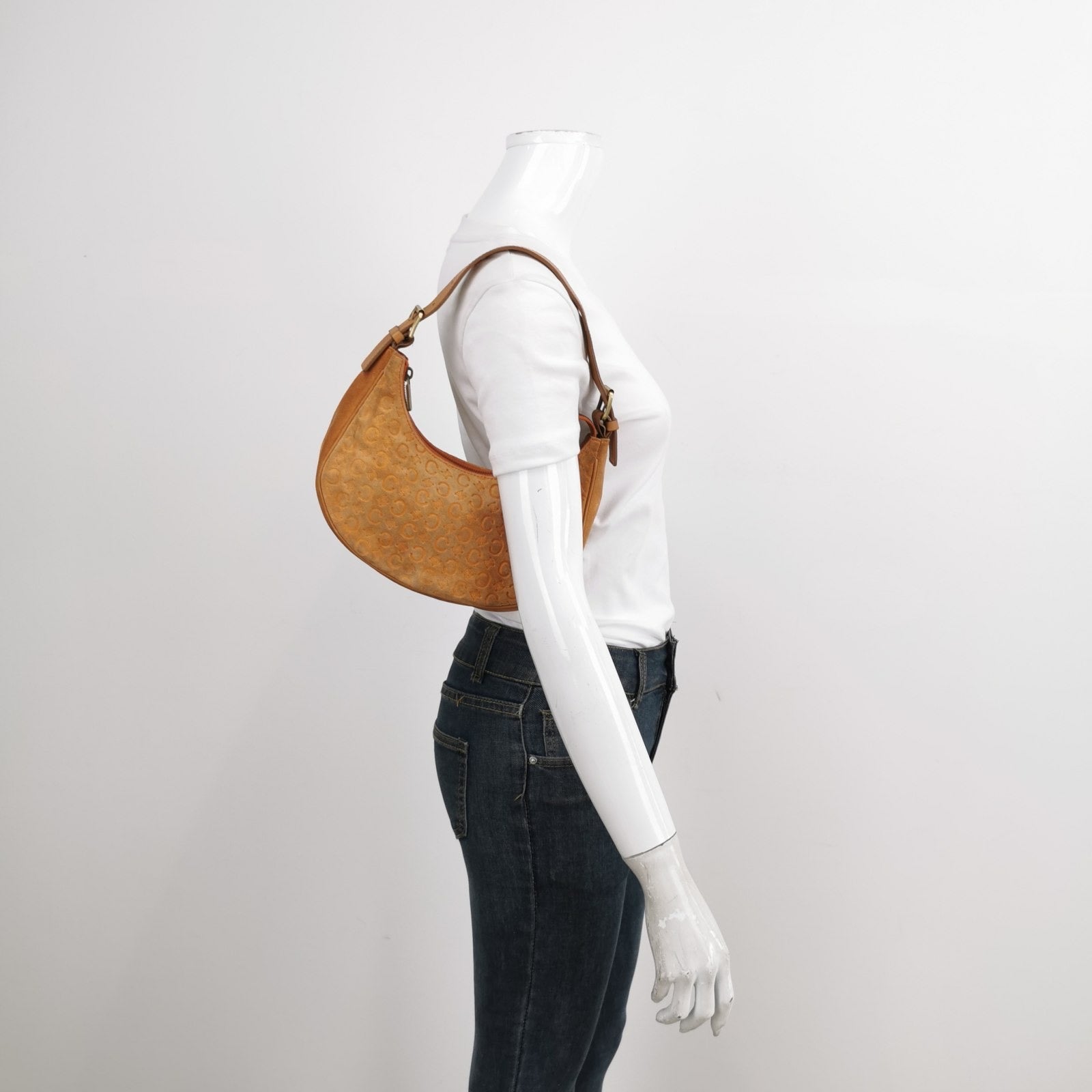 Celine Ava Hobo Pumpkin Camel Shoulder Bag Leather Suede Shoes