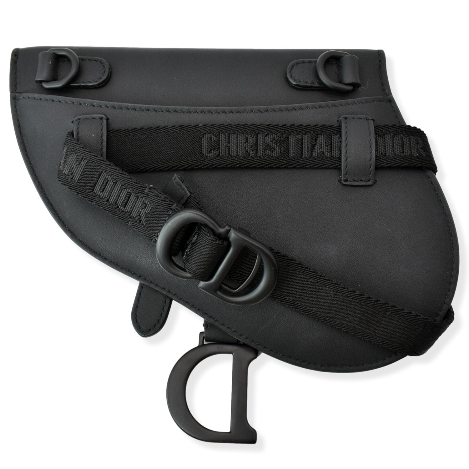 Dior Saddle Shoulder Bag Leather Black Mini