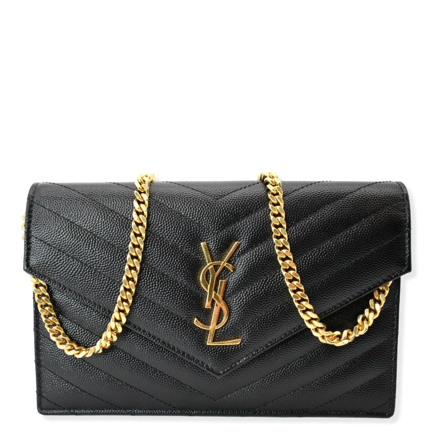 YSL Saint Laurent Saint Envelope Crossbody Chain Wallet Leather Monogram Crossbody Bag Laurent Envelope