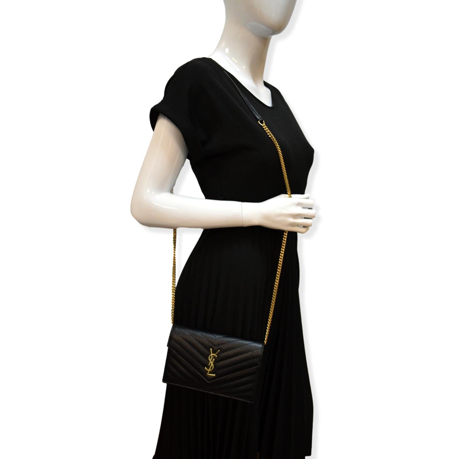 YSL Saint Laurent Saint Envelope Crossbody Chain Wallet Leather Monogram Crossbody Bag Laurent Envelope