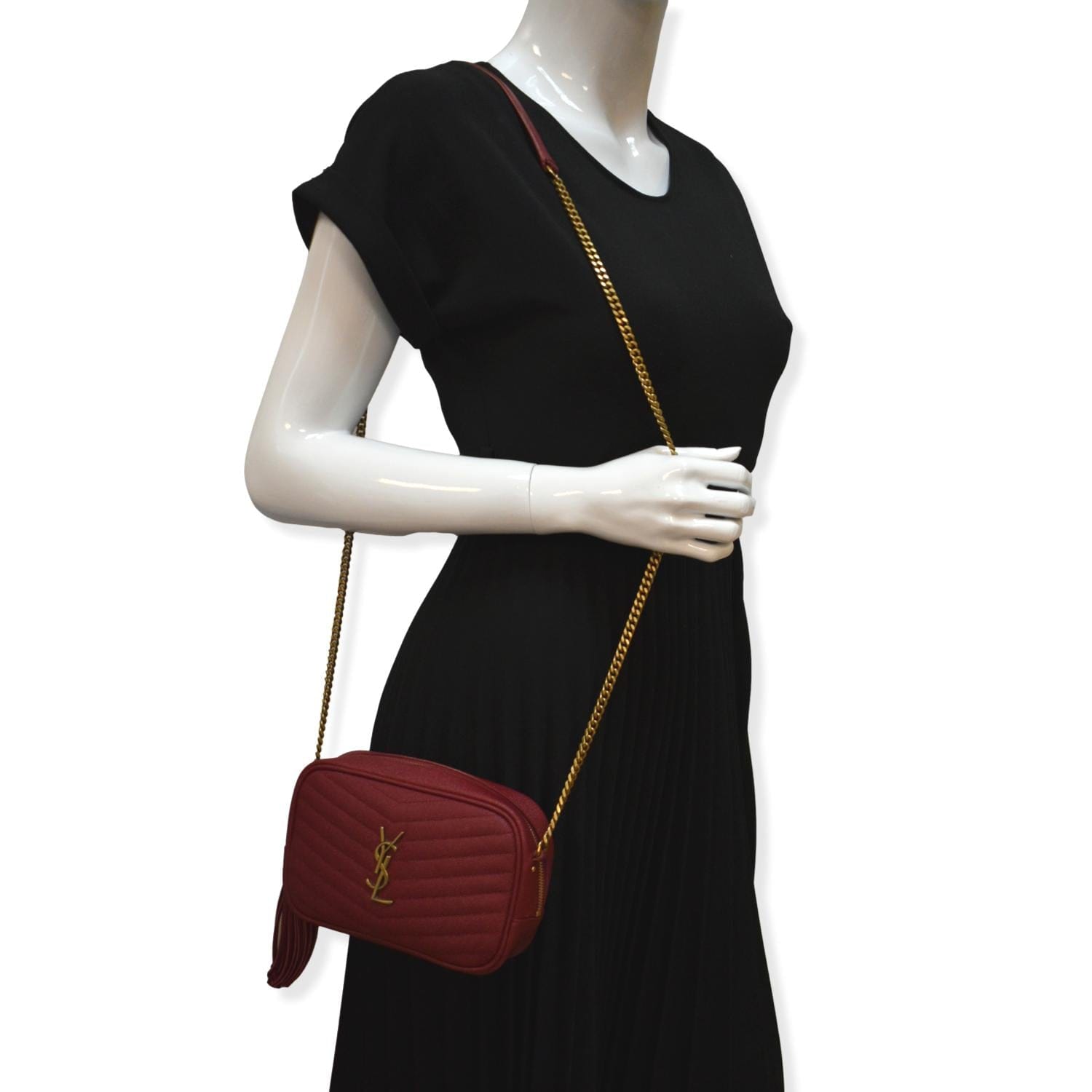 YSL Saint Laurent Saint Lou Camera Crossbody Bag Leather Red