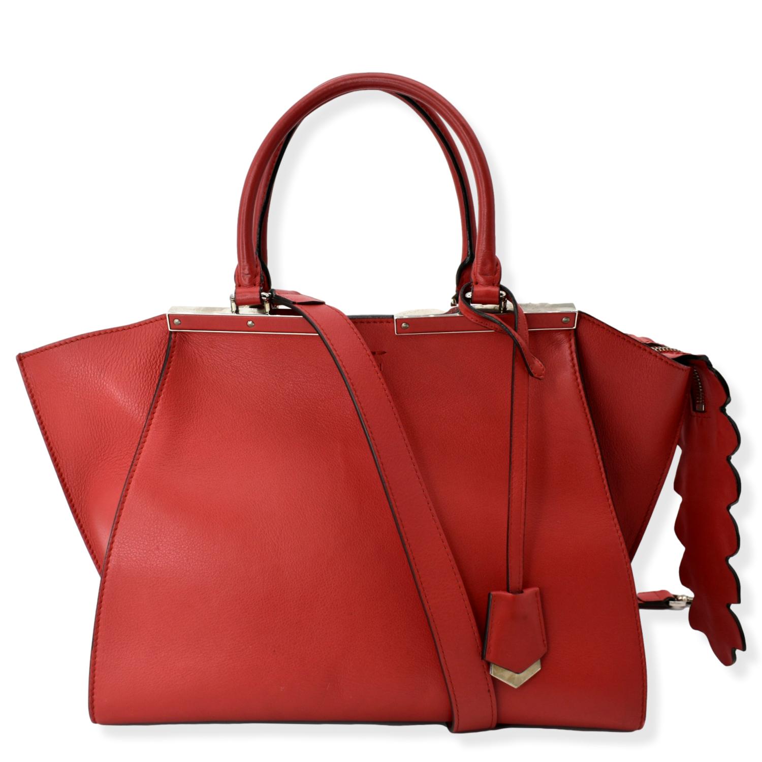Fendi Jours Calfskin Shoulder Bag Leather Red