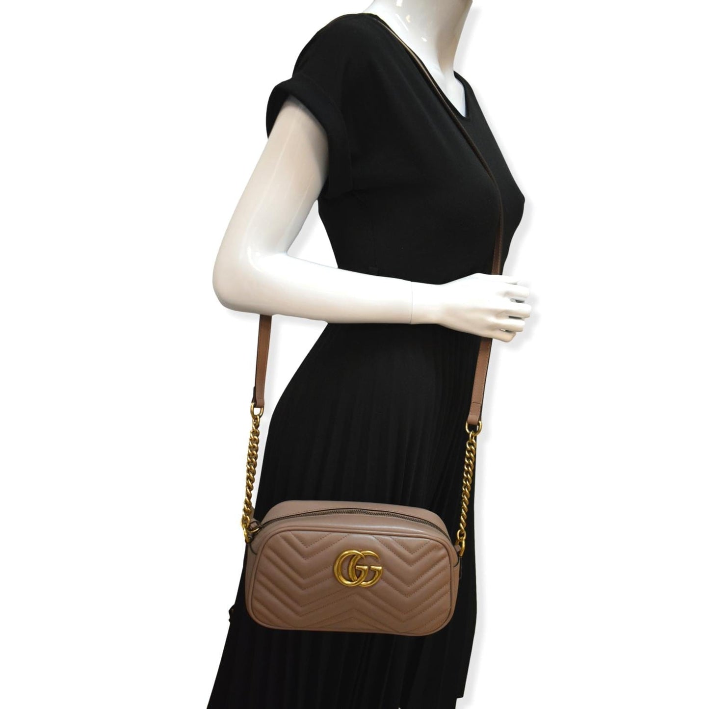 Gucci Marmont Crossbody Bag Dusty Leather Matelasse