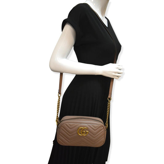 Gucci Marmont Crossbody Bag Dusty Leather Matelasse