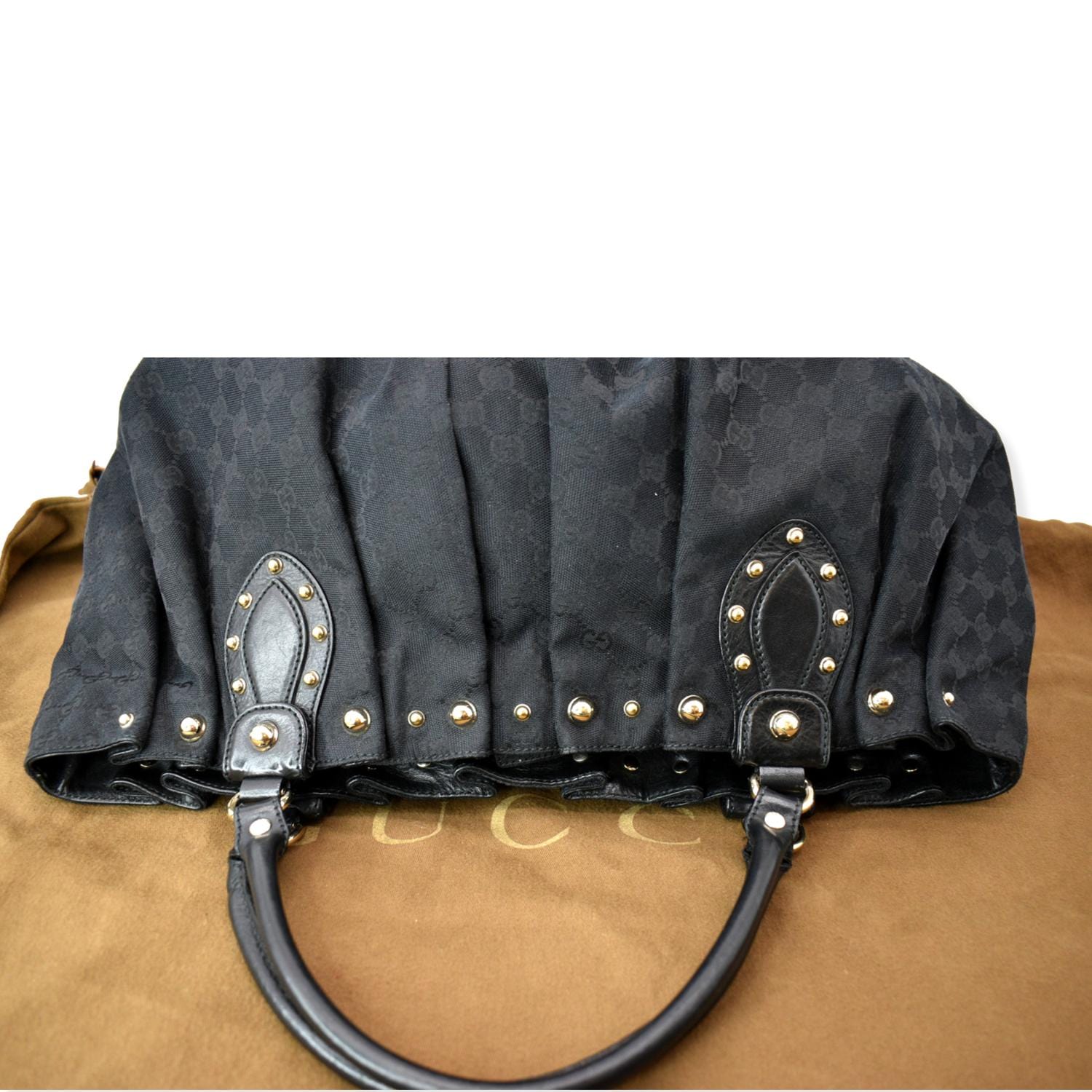 Gucci Studded Pelham Tote Canvas Black Tote Bag