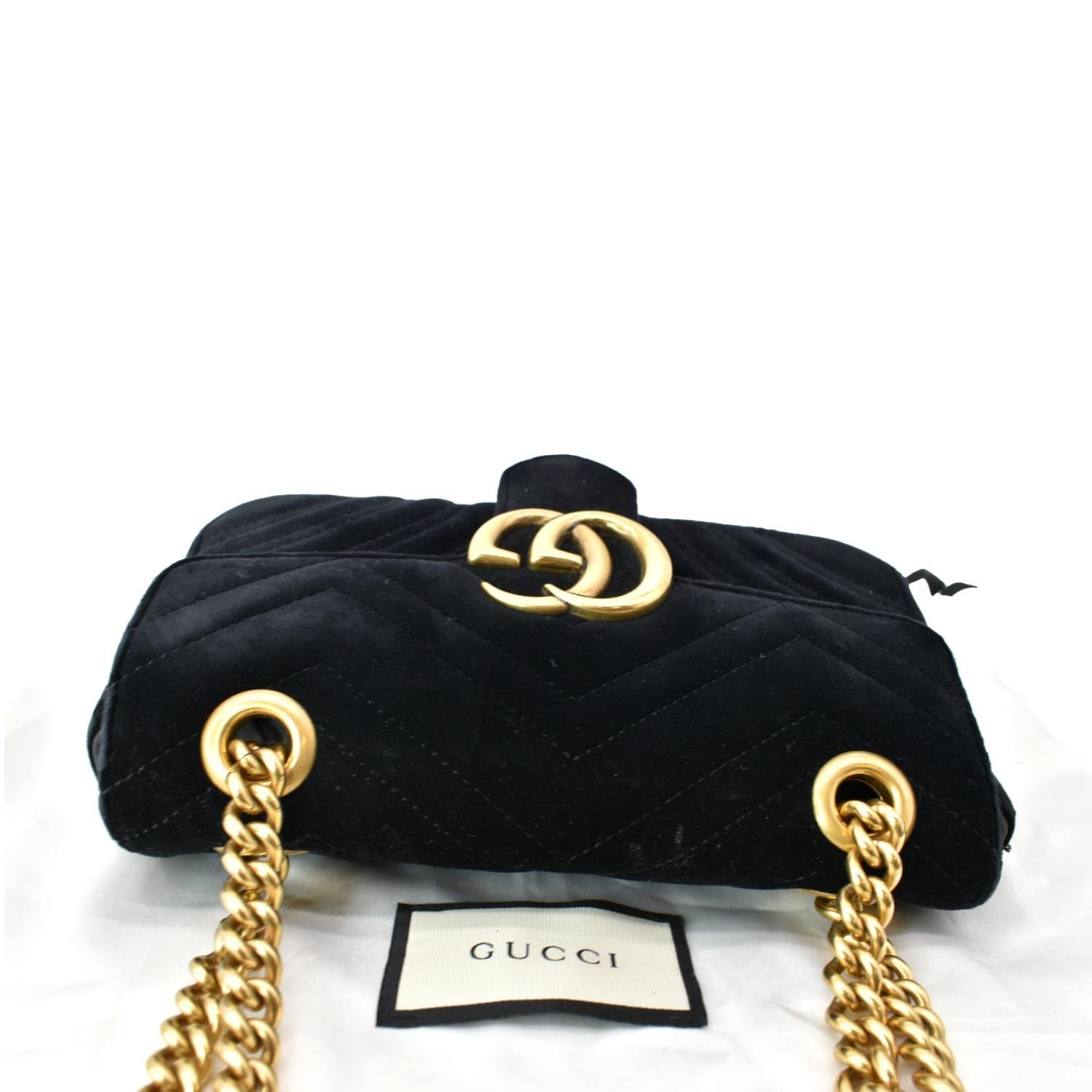 Gucci Marmont Velvet Shoulder Bag Black Mini