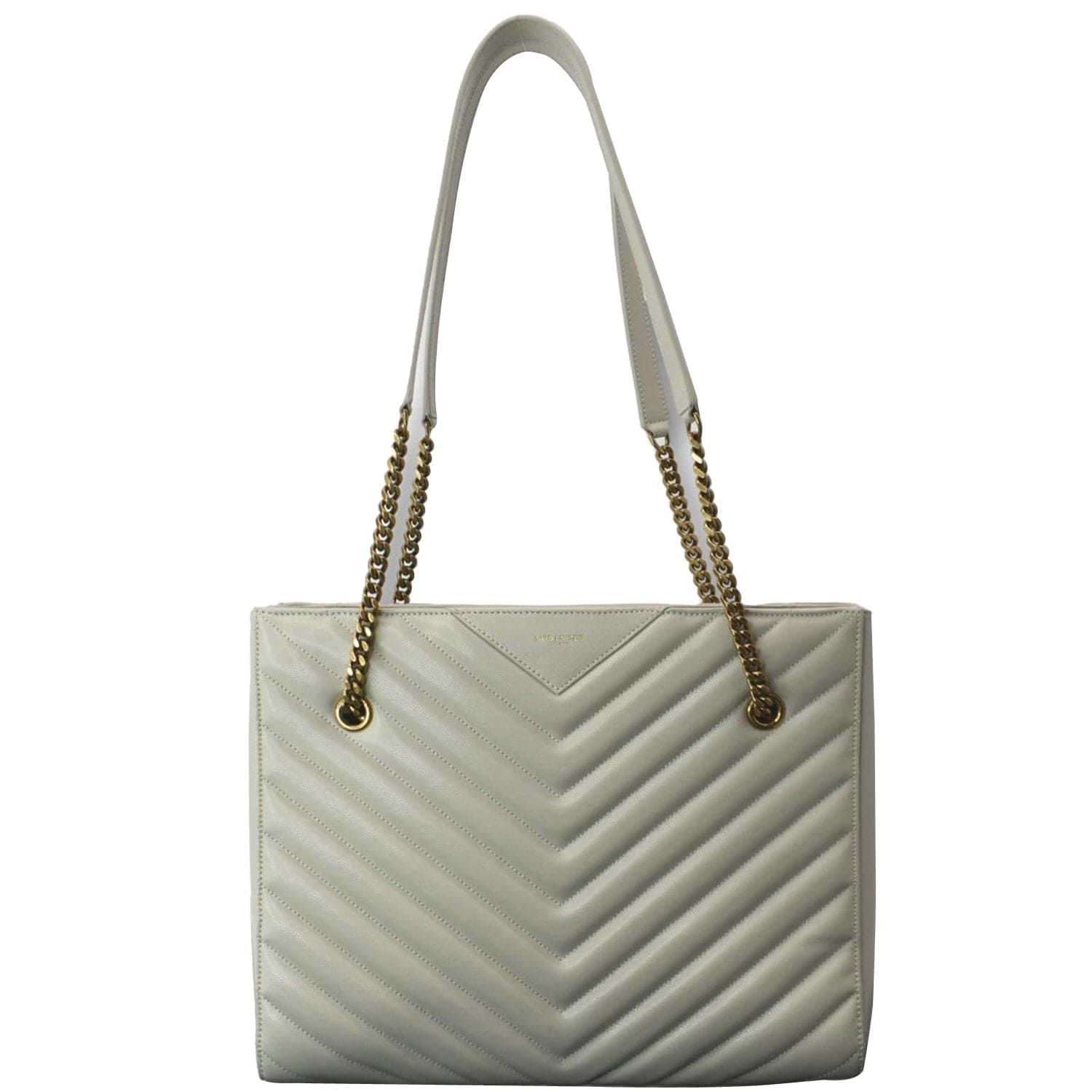 YSL Saint Laurent Saint Tribeca Shoulder Bag Leather White