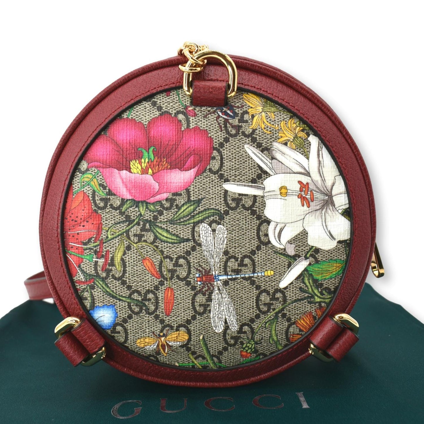 Gucci Ophidia Floral Supreme Backpack Bag Red Mini