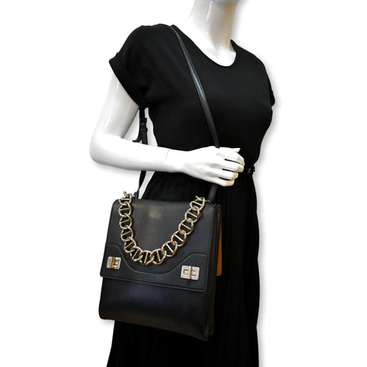 Prada Turn Lock Shoulder Bag Hot Deals Black Flap