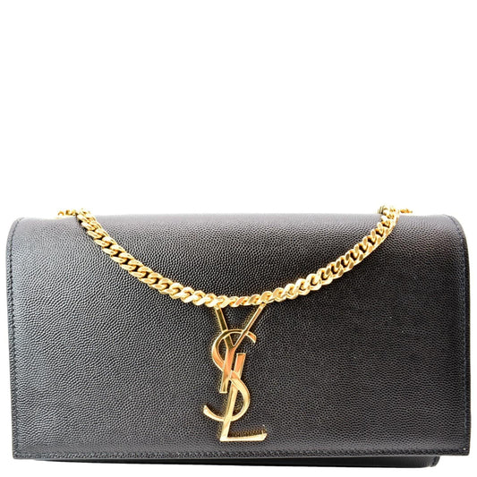 YSL Saint Laurent Saint Kate Chain Clutch Crossbody Bag Leather Black Chain Bag