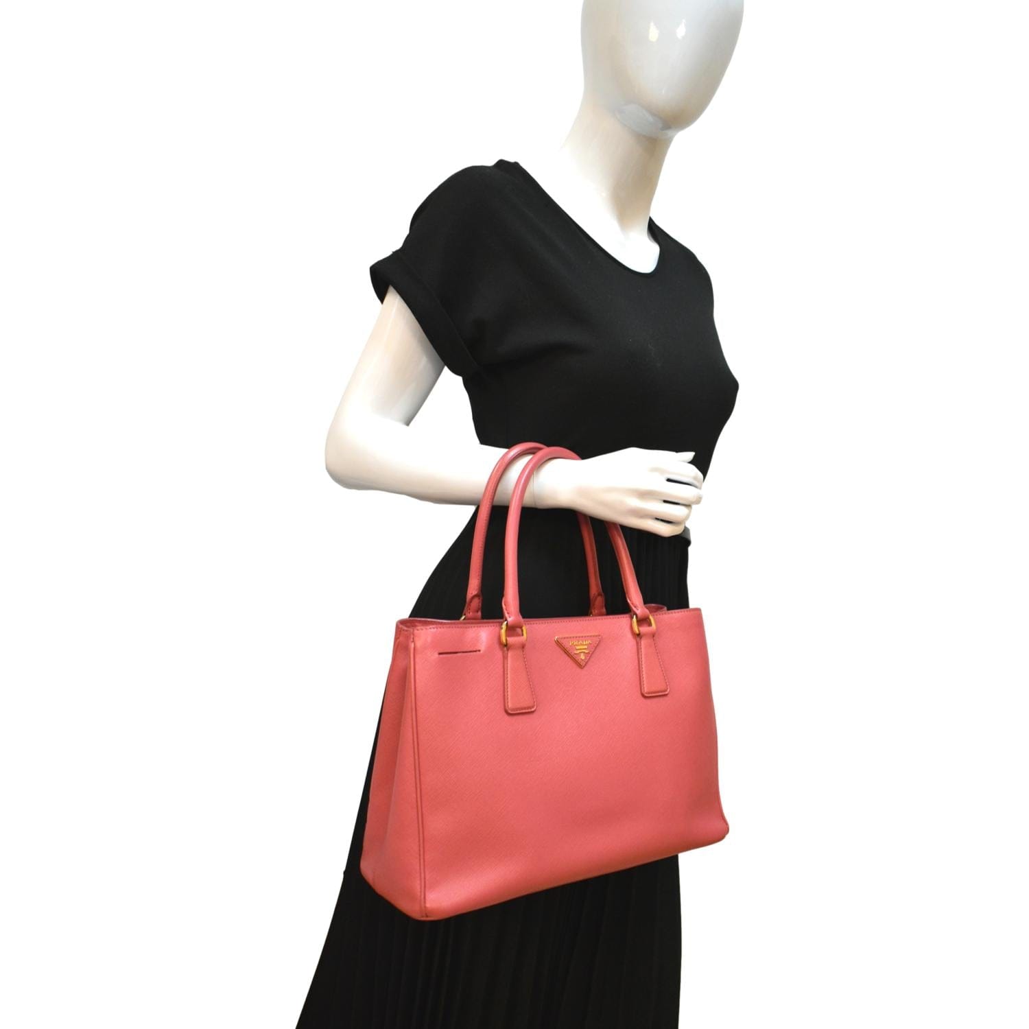 Galleria Saffiano Tote Bag Leather Pink
